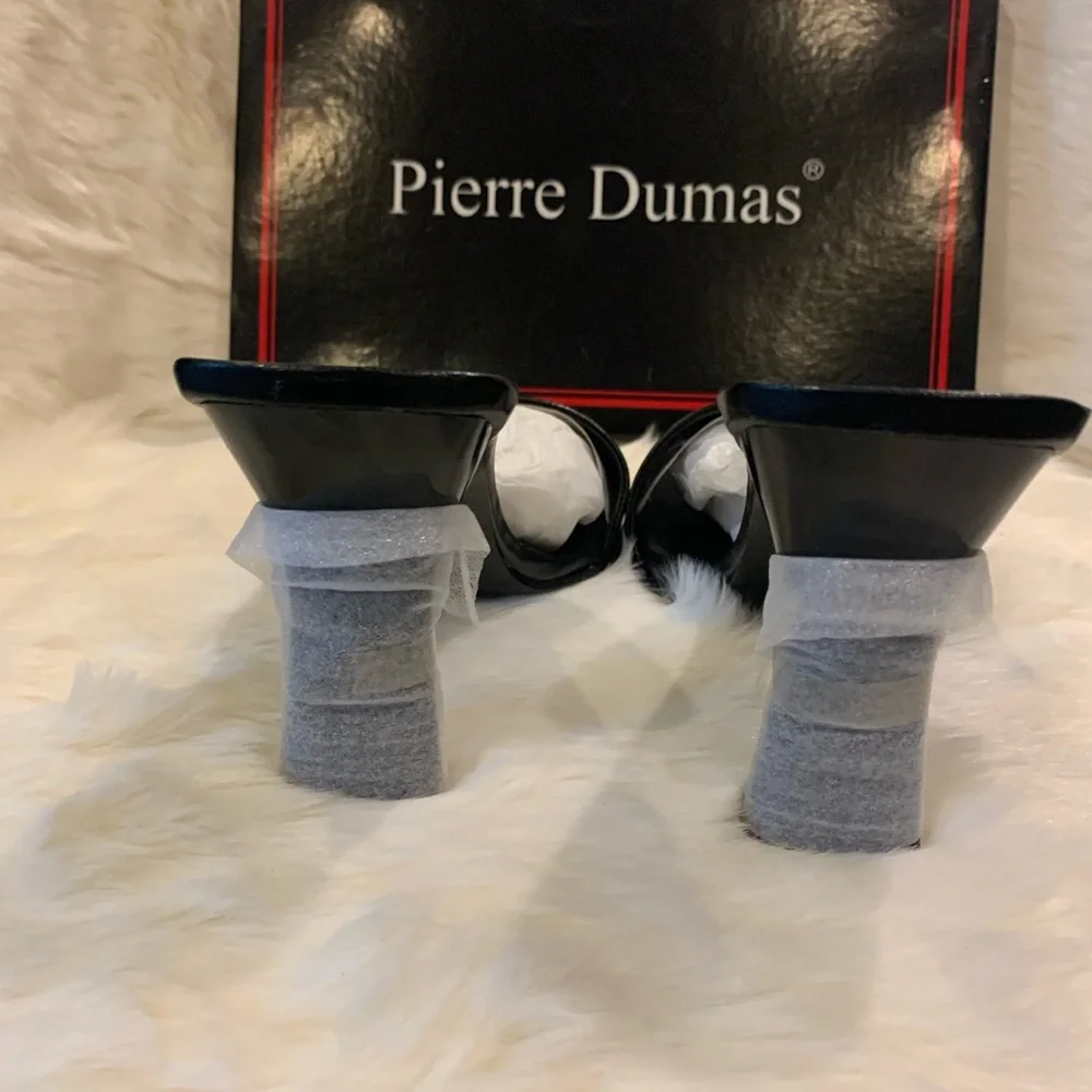 Pierre Dumas high heel black slide, NEW sz 10